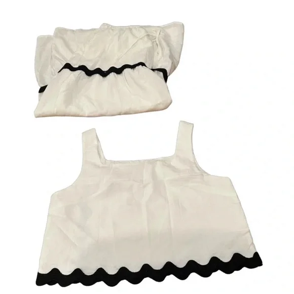 NWT Elegant White and Black Women's Skirt 2pc